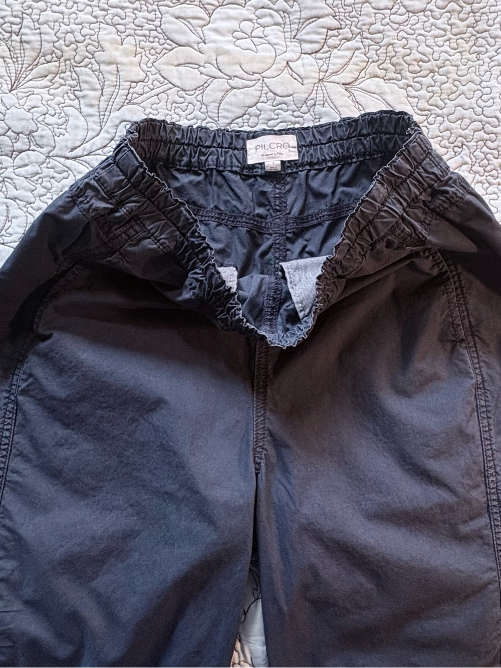 💥Pilcro by Anthropologie Pull-On Wide Leg Utility Pants Cotton Tencel Navy~S🧡 - Picture 8 of 12